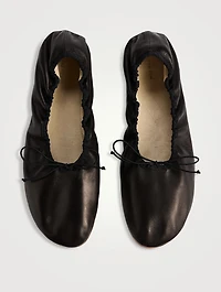 Round Leather Ballet Flats
