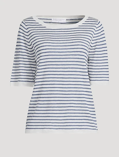 Stripe Jacquard Linen Sweater