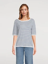 Stripe Jacquard Linen Sweater
