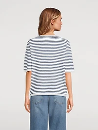 Stripe Jacquard Linen Sweater