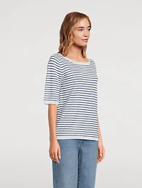Stripe Jacquard Linen Sweater