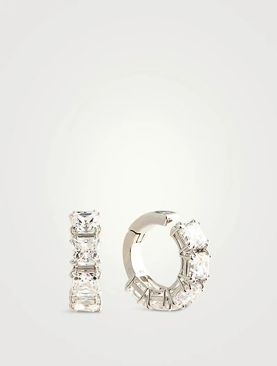 Matrix Crystal Clip Hoop Earrings