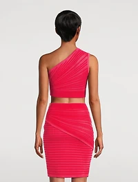 Pleated One-Shoulder Top