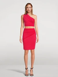 Pleated Pencil Skirt