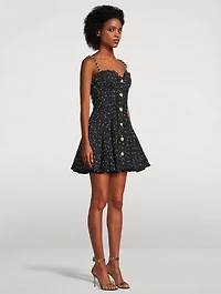 Polka Dot Tweed Mini Dress
