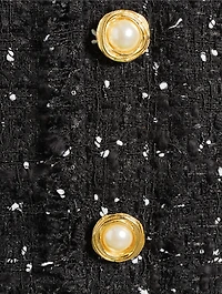 Polka Dot Tweed Mini Dress