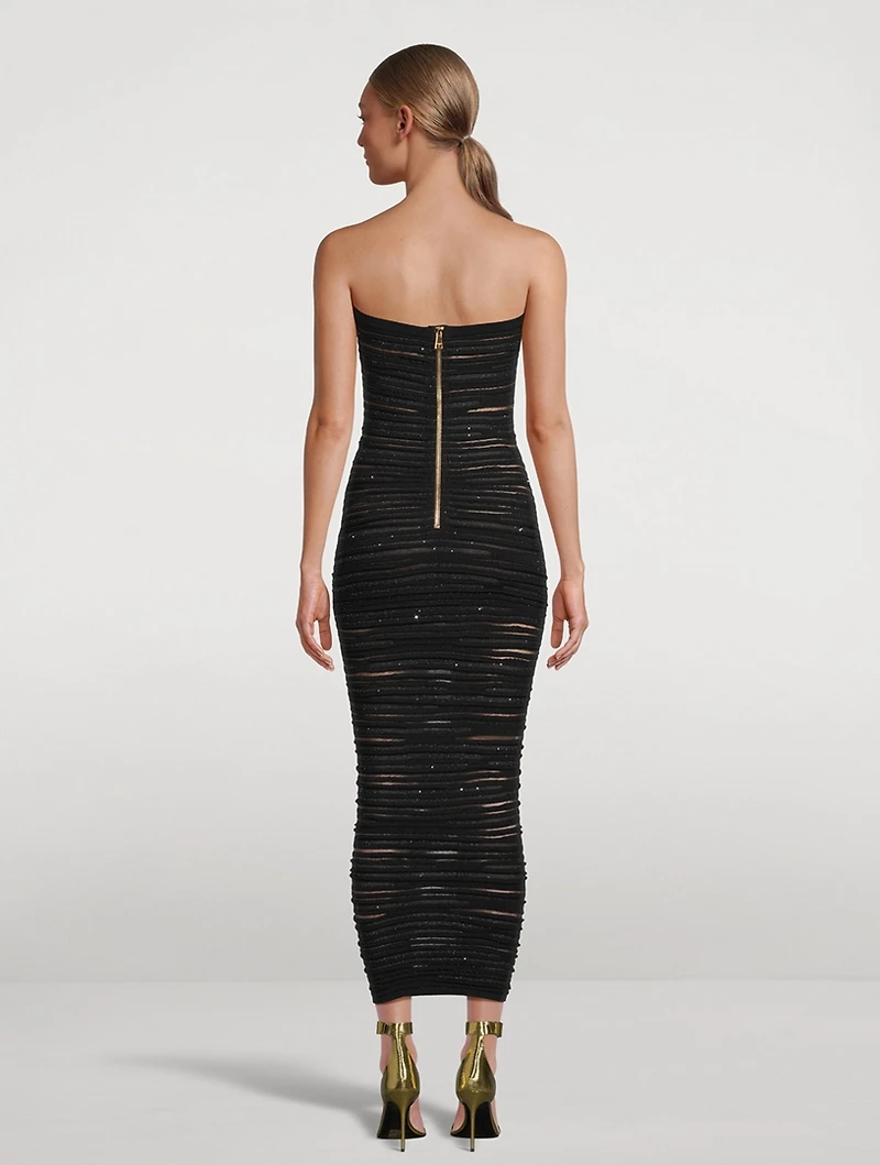 Embellished Strapless Dress
