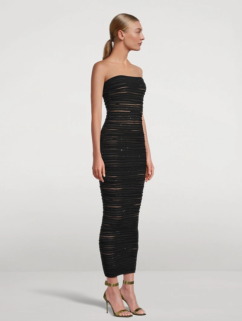 Embellished Strapless Dress