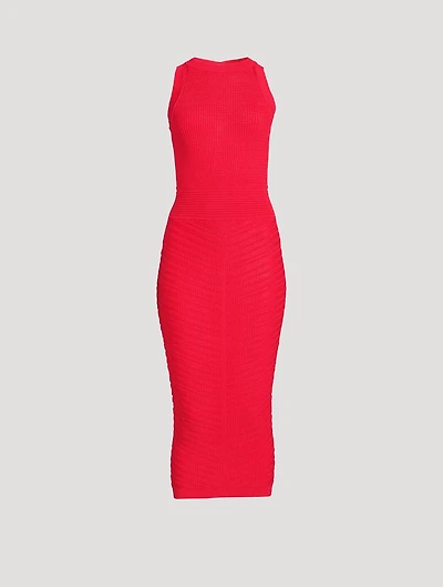 Rib-Knit Midi Dress