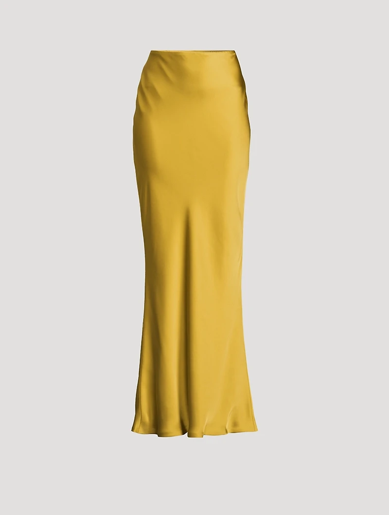 Obie Bias Satin Slip Skirt