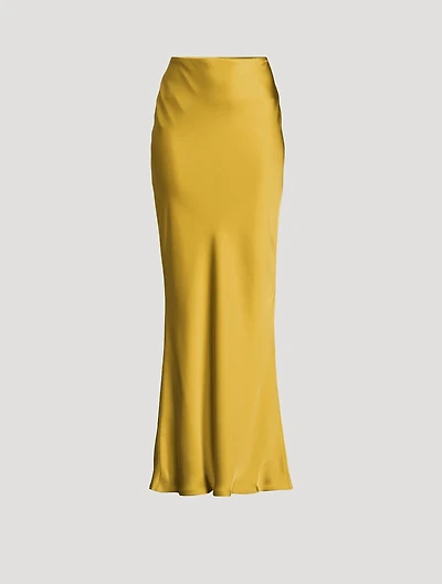 Obie Bias Satin Slip Skirt