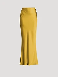 Obie Bias Satin Slip Skirt