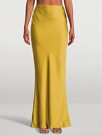 Obie Bias Satin Slip Skirt