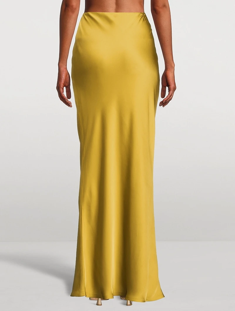 Obie Bias Satin Slip Skirt