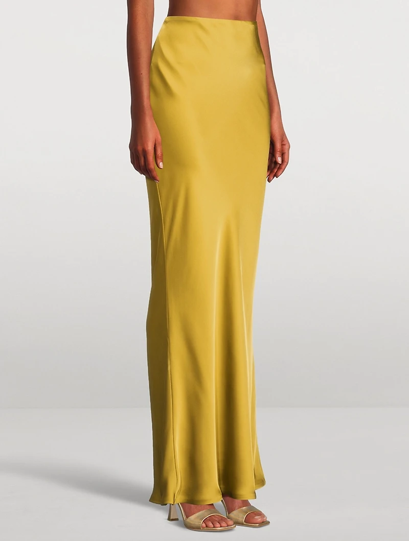 Obie Bias Satin Slip Skirt