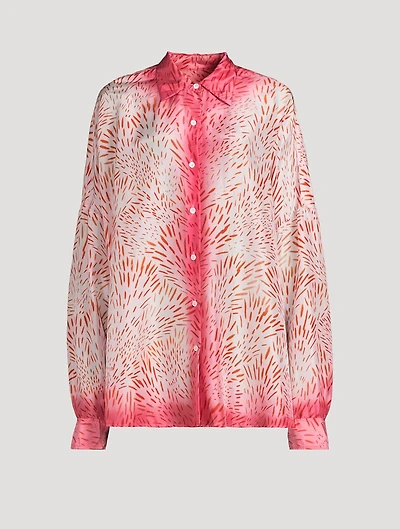 Casia Oversized Printed Silk Shirt