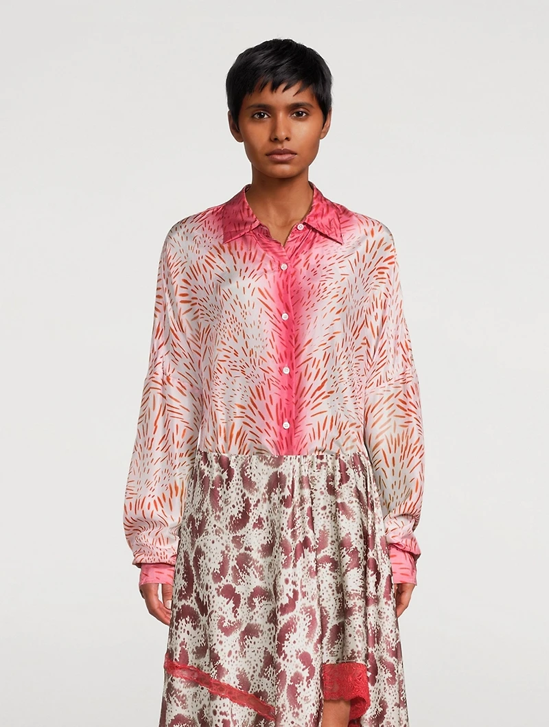 Casia Oversized Printed Silk Shirt