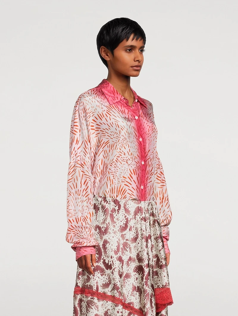 Casia Oversized Printed Silk Shirt