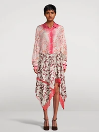 Casia Oversized Printed Silk Shirt