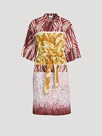Printed Short-Sleeve Shirt Dress