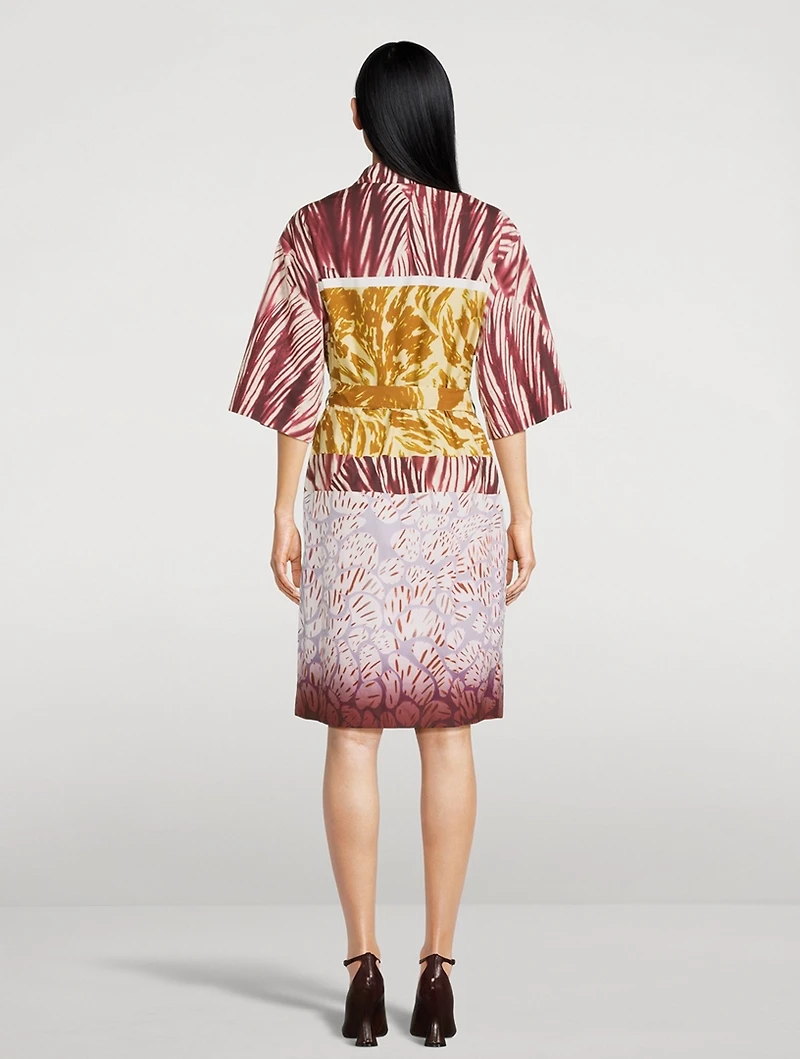 Printed Short-Sleeve Shirt Dress