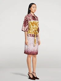 Printed Short-Sleeve Shirt Dress