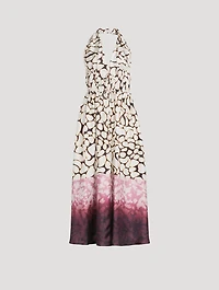 Deana Mixed-Print Poplin Halter Dress