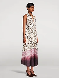 Deana Mixed-Print Poplin Halter Dress