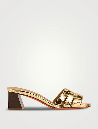 Venere Metallic Leather Mules