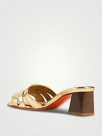 Venere Metallic Leather Mules