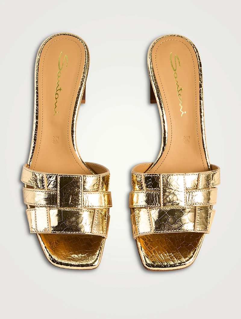 Venere Metallic Leather Mules