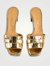 Venere Metallic Leather Mules