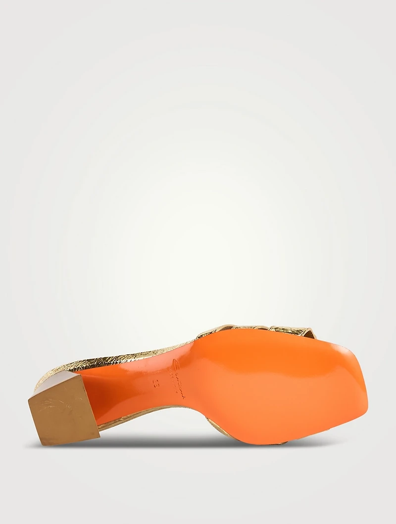 Venere Metallic Leather Mules