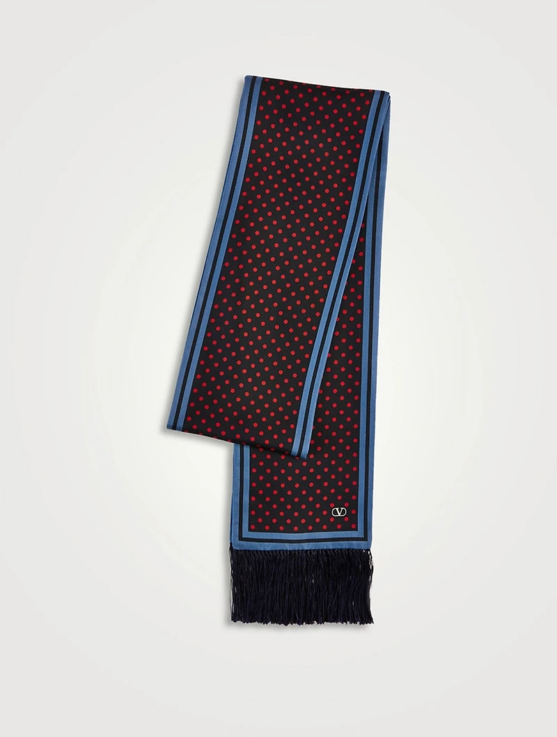 Plusdepois Silk Bandeau Scarf With Fringe