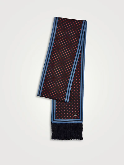 Plusdepois Silk Bandeau Scarf With Fringe