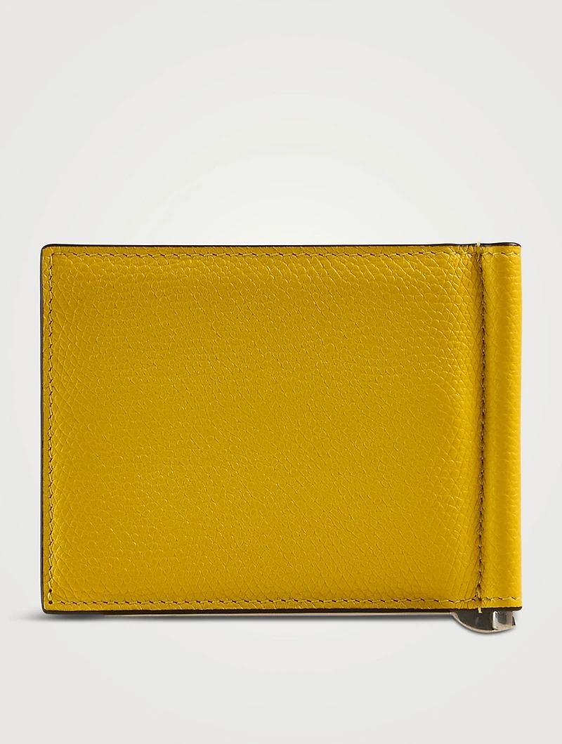 VLogo Leather Bill Clip Wallet
