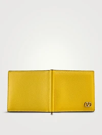 VLogo Leather Bill Clip Wallet