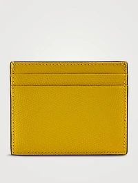 VLogo Signature Grained Leather Card Case