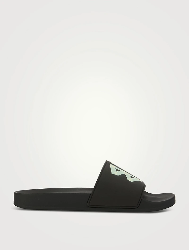 Tape Type Logo Slide Sandals
