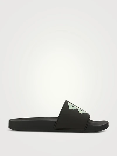 Tape Type Logo Slide Sandals
