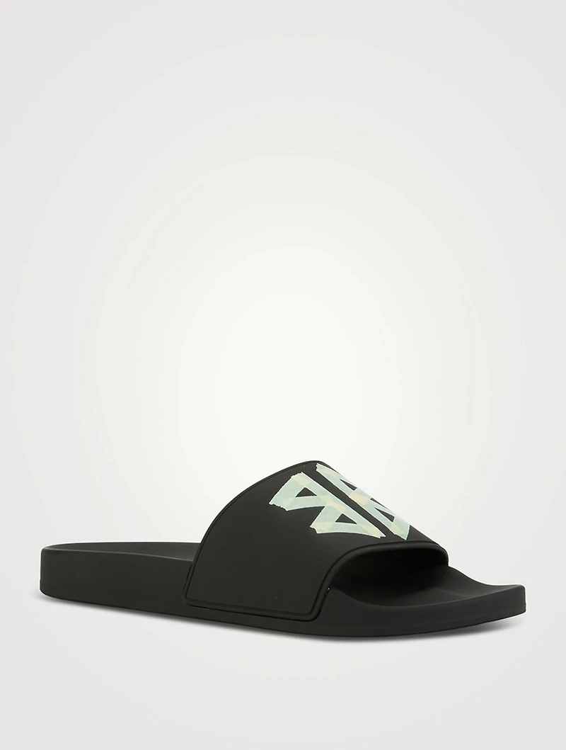 Tape Type Logo Slide Sandals