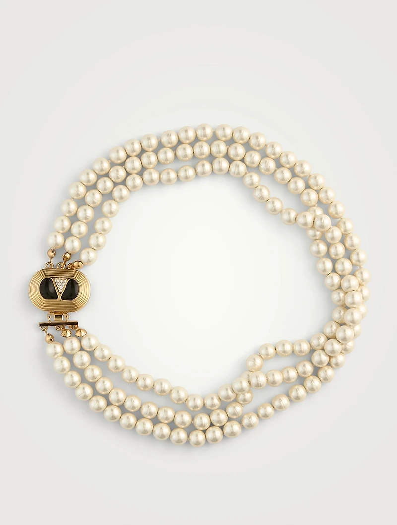 Ovalette Crystal Pearl Necklace