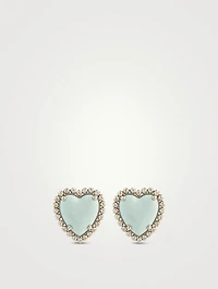 Ovalette Heart Earrings With Crystals