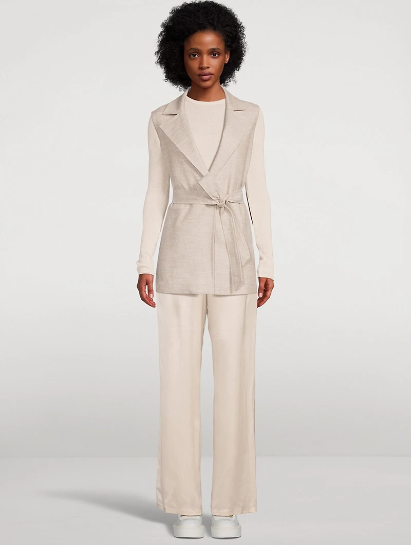 Belted Sleeveless Jacket