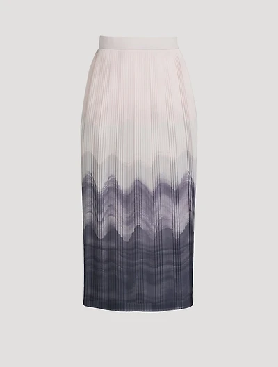 Printed Plissé Skirt