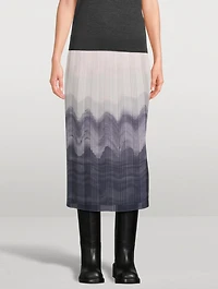 Printed Plissé Skirt