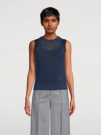Open-Weave Knit Tank Top