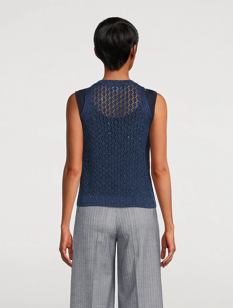 Open-Weave Knit Tank Top