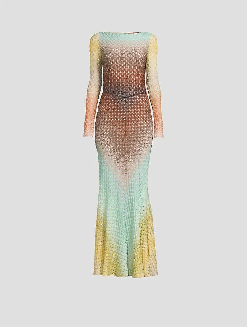 Metallic Dégradé Maxi Dress