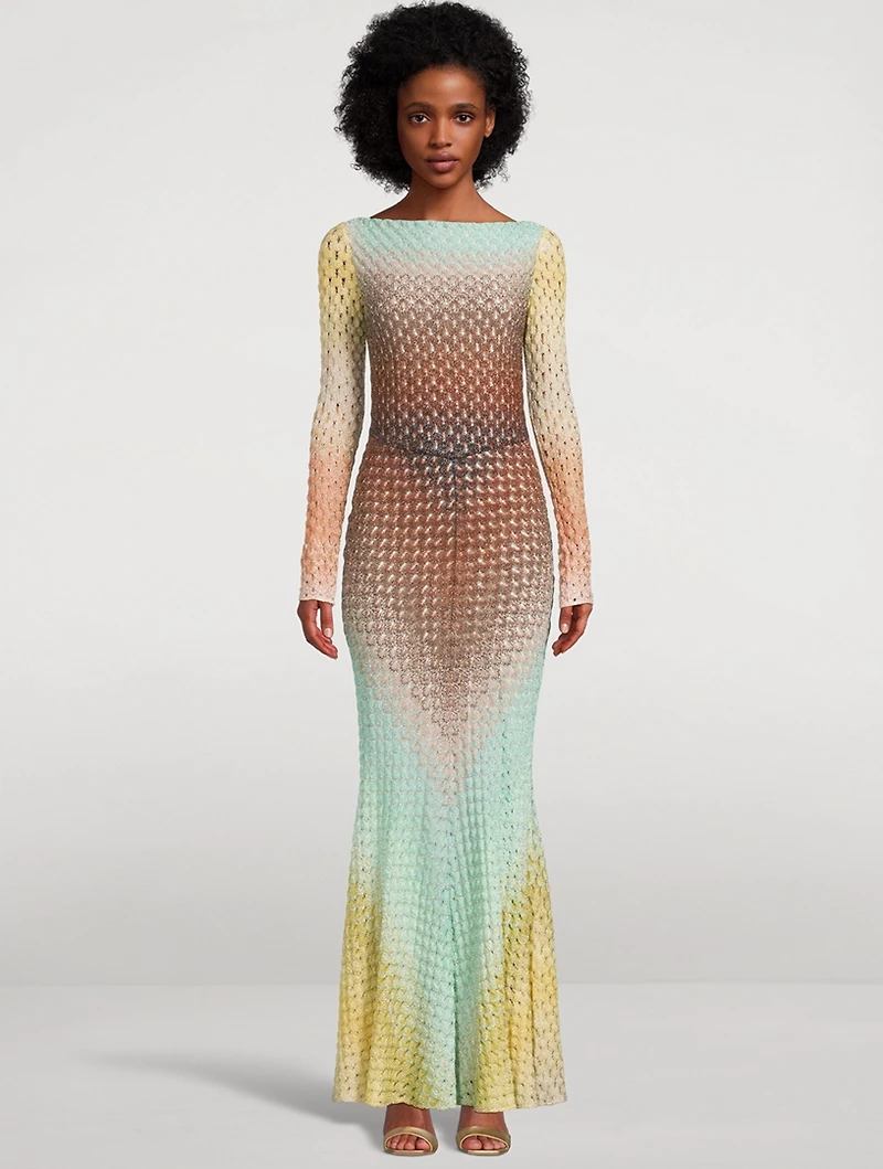 Metallic Dégradé Maxi Dress